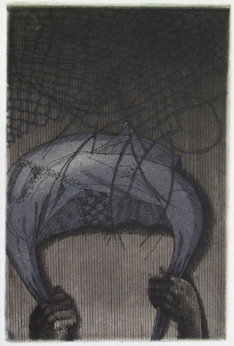 Expressive Portrait Etchings & Engravings By Kristina Vatova, 8 X 12", "I Come To You", Original Artwork