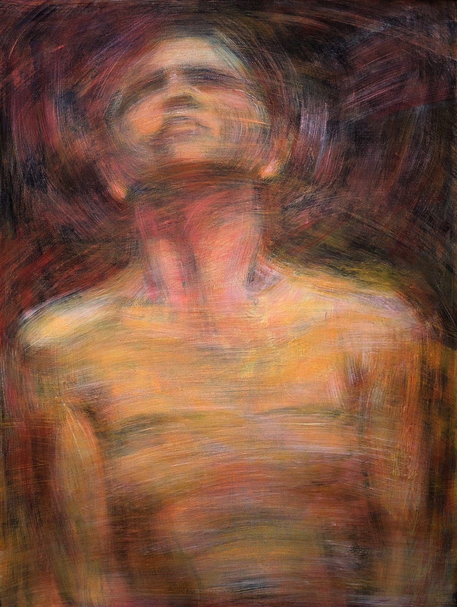 Expressive Portrait Oil Painting By Egle Colucci, 24 X 31, Female Dancer, Original Artwork