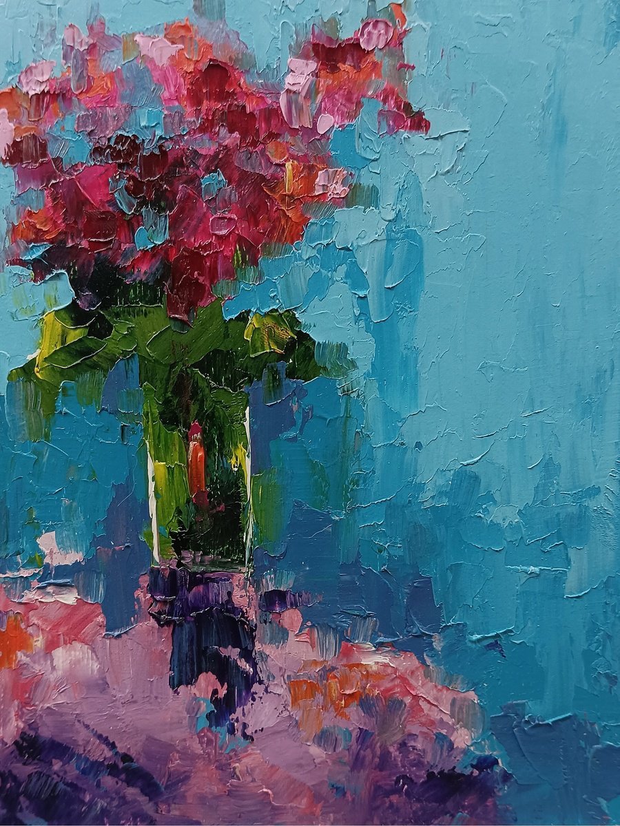 Abstract flowers in vase by Marinko S?aric