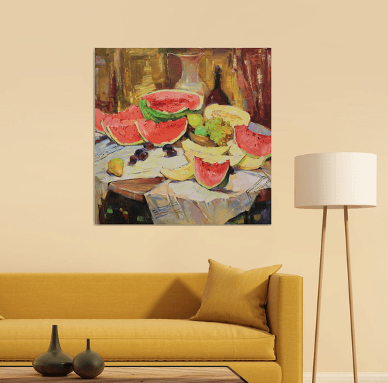 Still life with watermelon