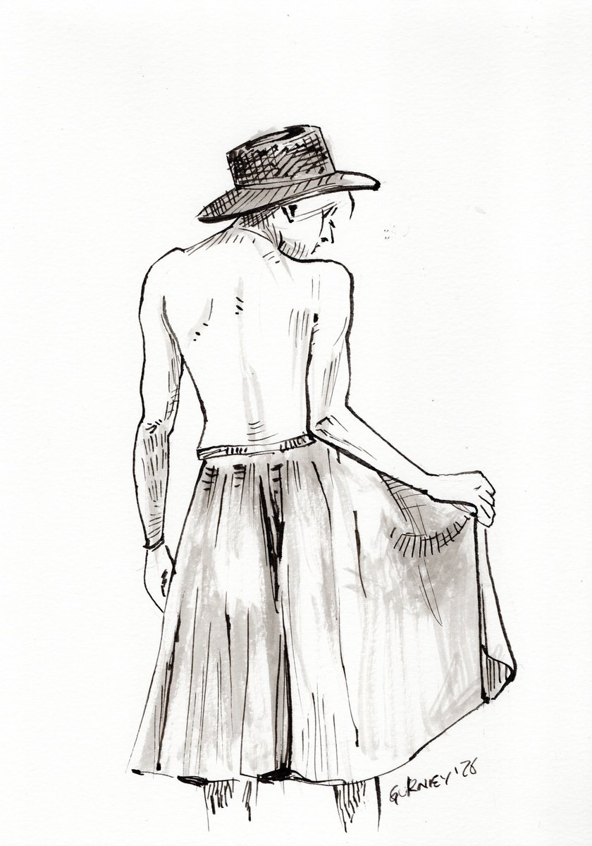 Ink Drawing , Female Model 2 By Paul Gurney, 8 X 12, Artwork For Sale On Artfinder
