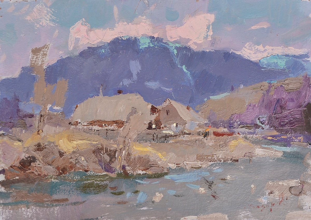 Impressionistic Landscape Oil Painting By Alexander Shandor, 16 X 11, In The Spring, Original Artwork