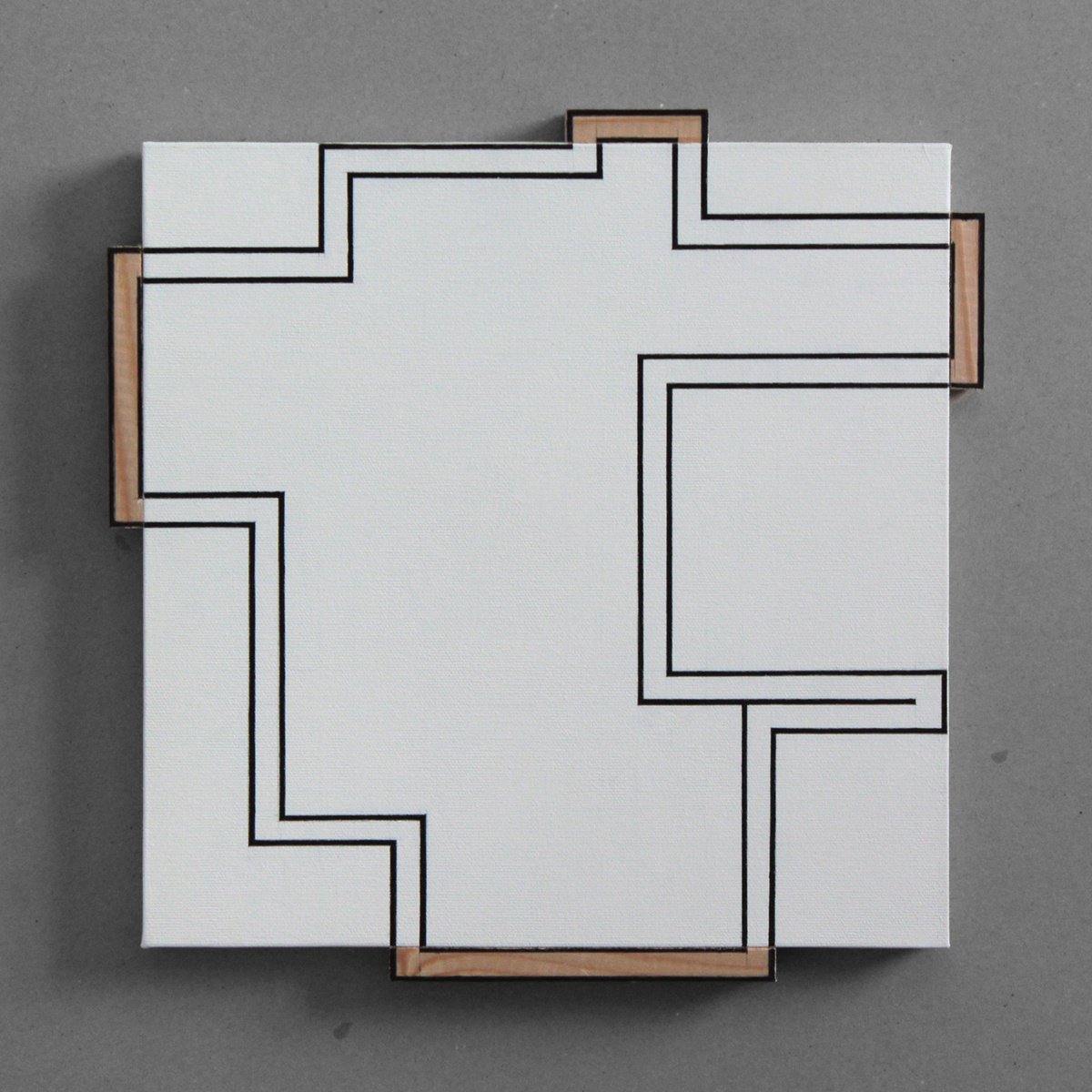 Geometric Abstract Acrylic Painting By Martin Singer, 13 X 13", Bf-16, Original Artwork