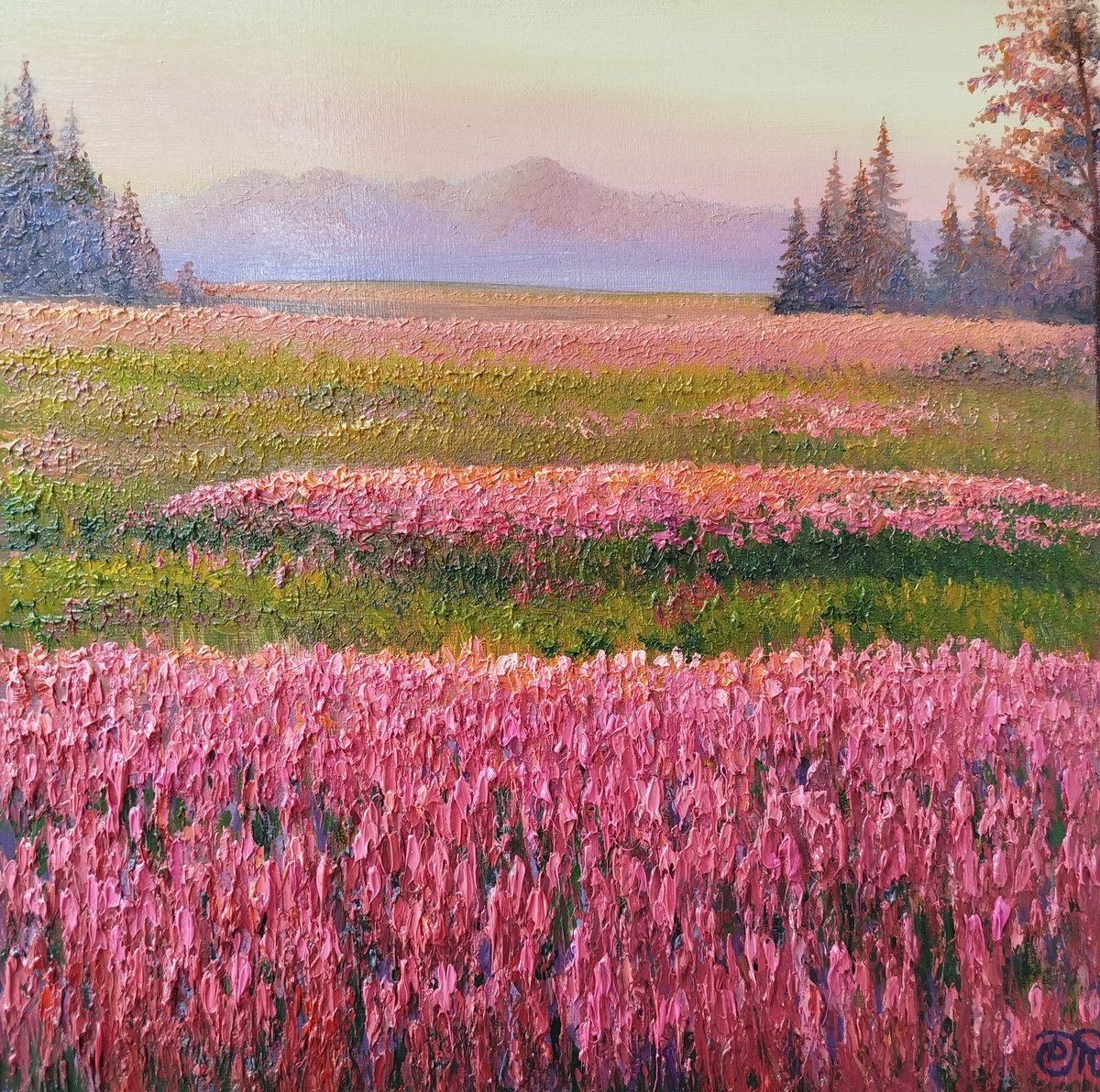 Meadow Of Flowers By Dmitrij Tikhov, 16 X 16, Artwork For Sale On Artfinder