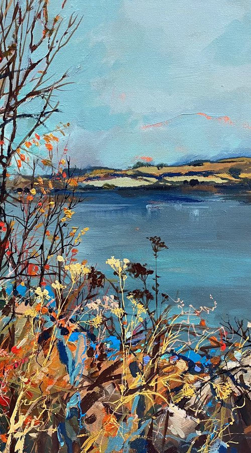 Autumn Flowers On The Lake by Irina Rumyantseva