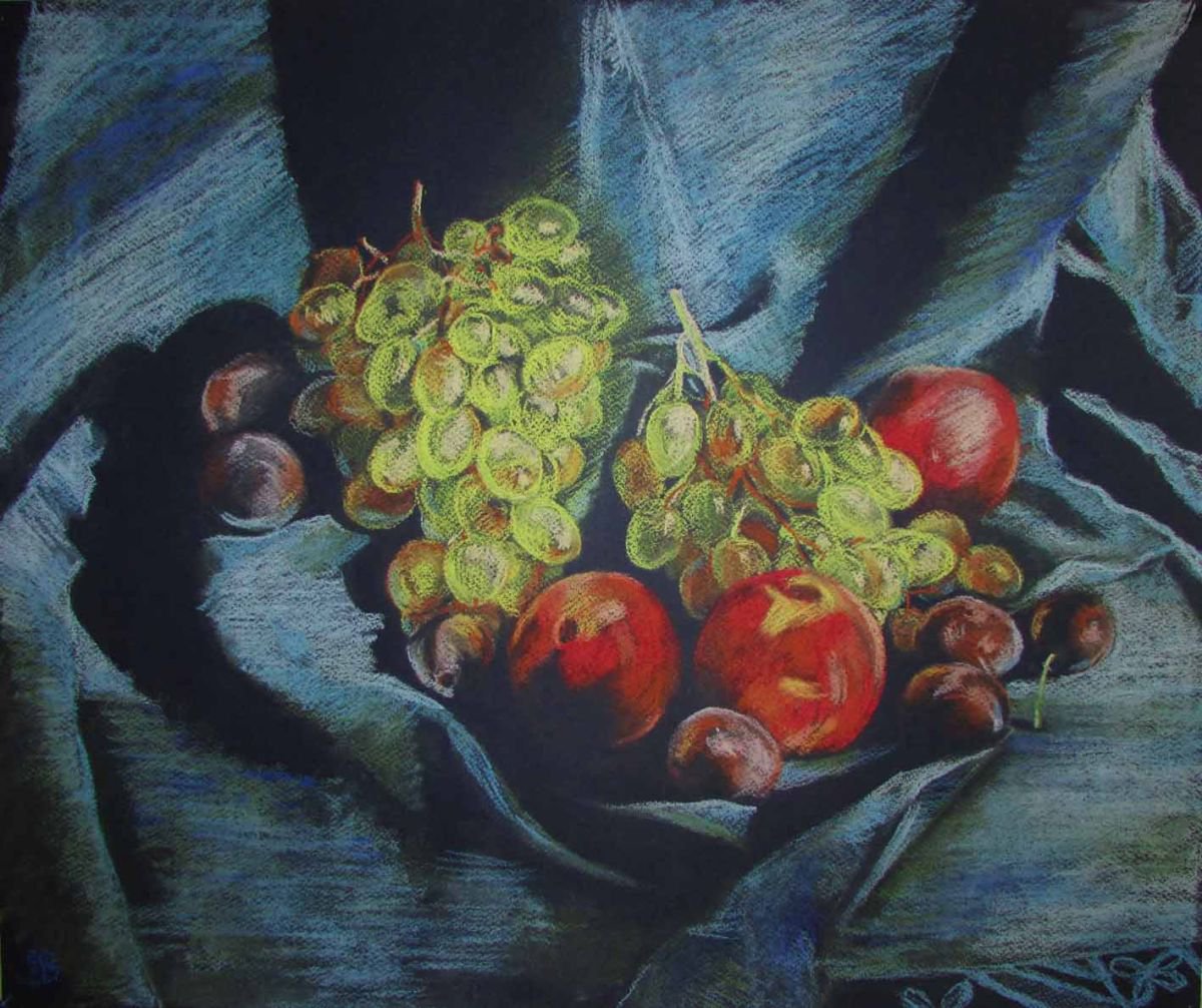 Grapes and Peaches by Kateryna Bortsova