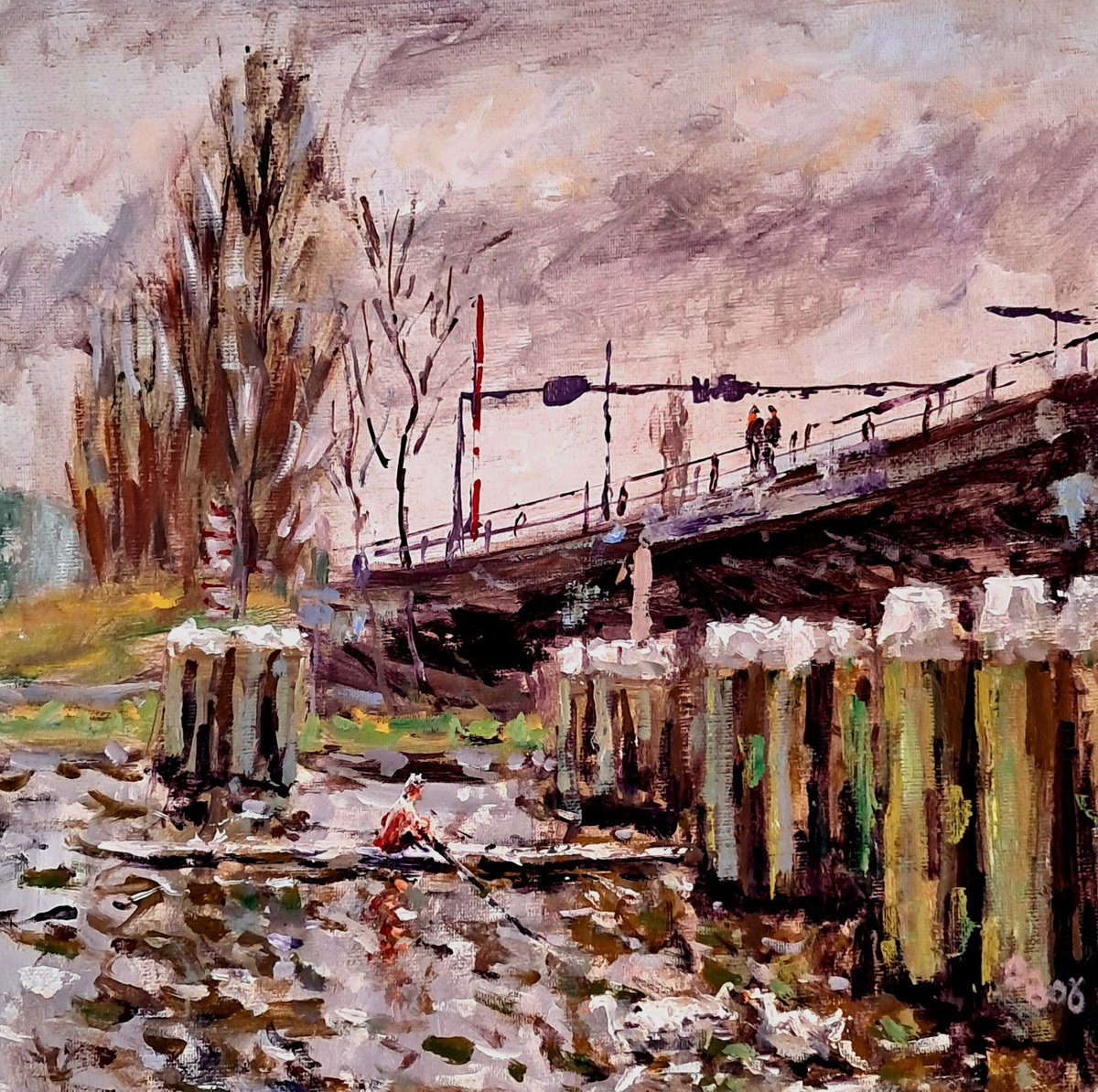  The Lonely Rower By Dimitris Voyiazoglou, 13 X 13, Artwork For Sale On Artfinder