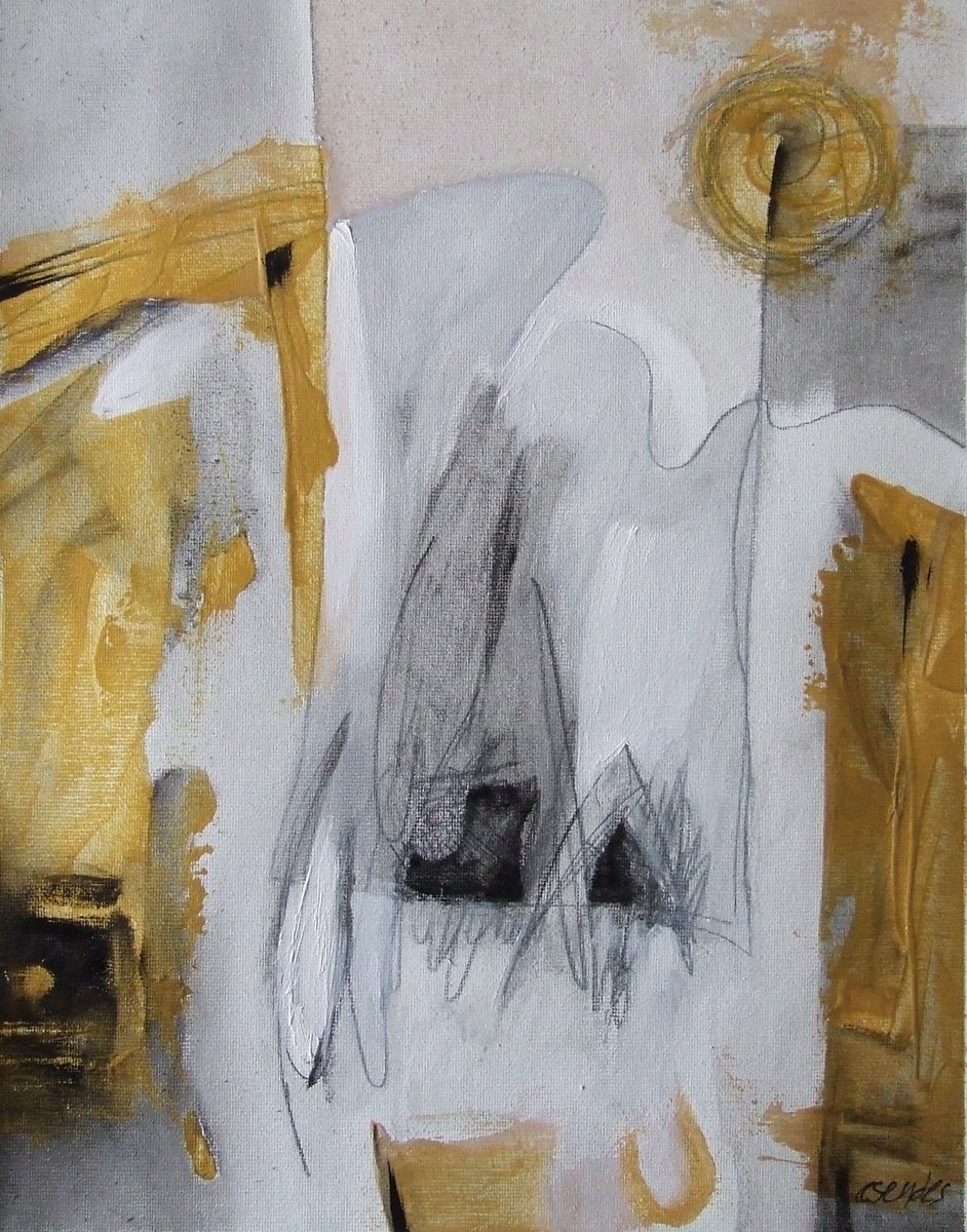 Abstract Oil Painting By Csaba Csendes, 10 X 13, Valaszi?t I., Original Artwork