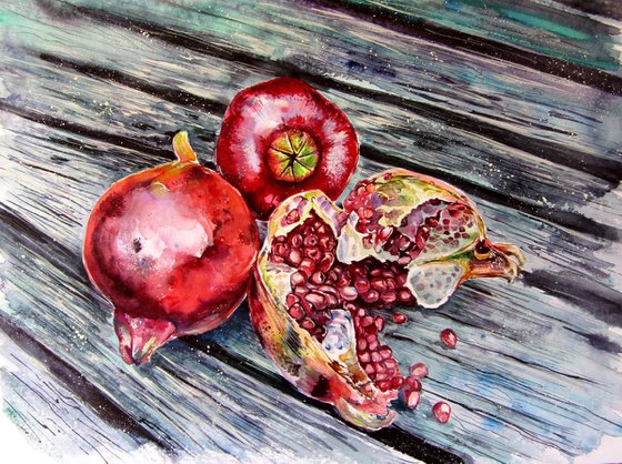 Pomegranate still life