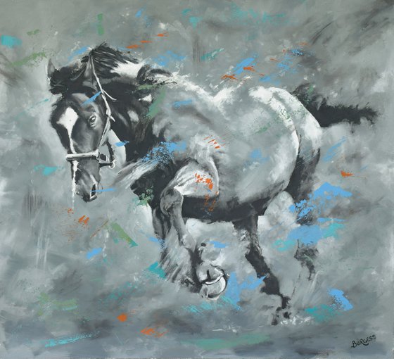 Horse study 2 - Abstract realism - cradled panel 23.5" x 26"
