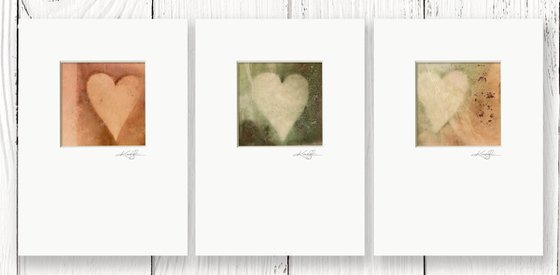 Love Unfolding Collection 1 - 3 Heart Paintings by Kathy Morton Stanion