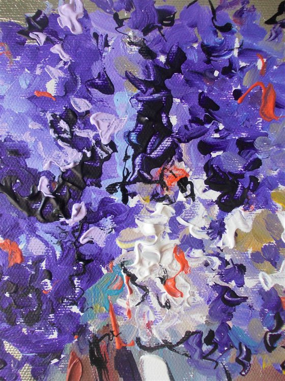 Lilacs III-Acrylic painting on canvas