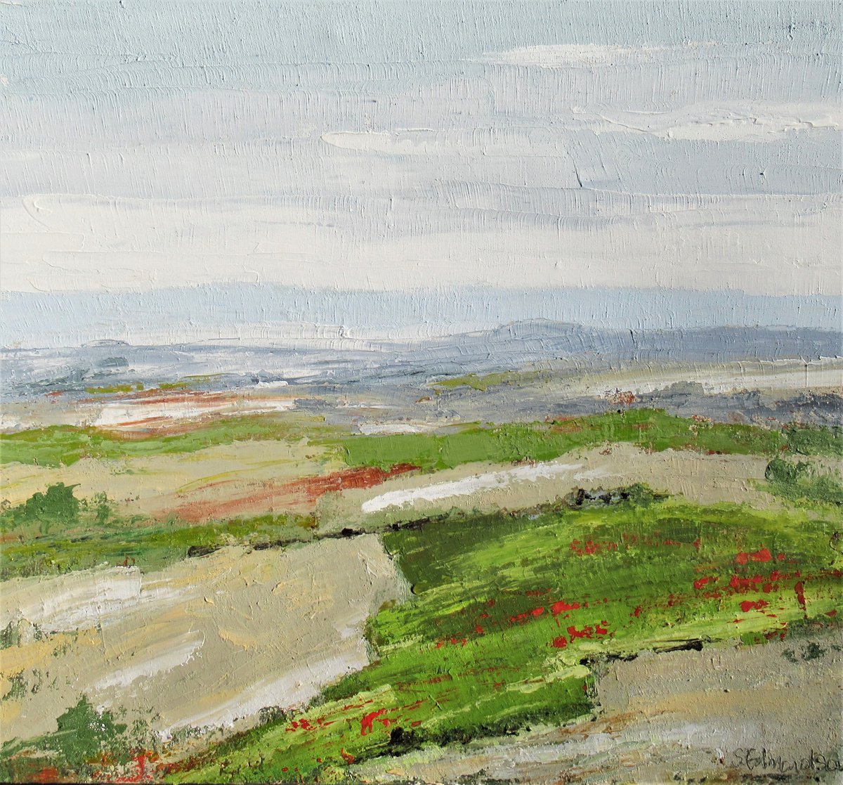 August Landscape -Poppies in the Fields by Sherry Edmondson