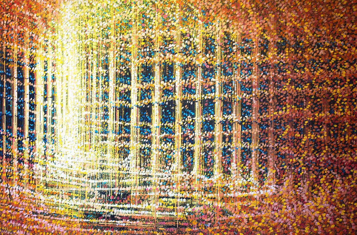 Impressionistic Landscape Acrylic Painting By Marc Todd, 36 X 24", Forest Music, Original Artwork