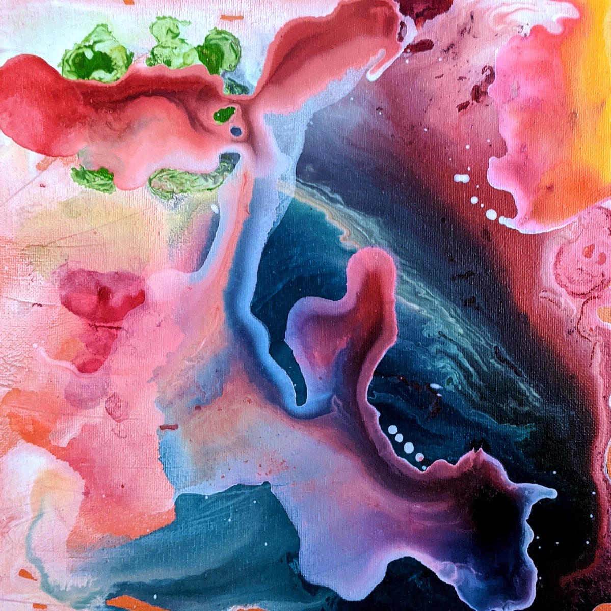 Abstract Painting By Shelli Finch, 12 X 12", You Just Couldn