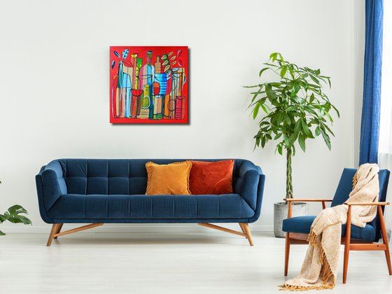 Still Life and Bottles III