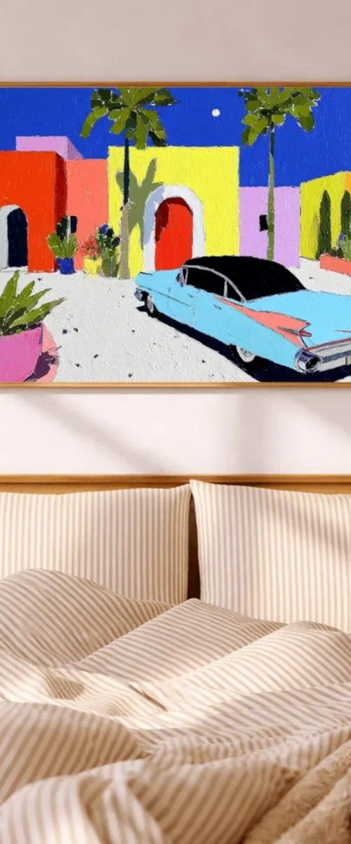 Moonlit Colorful Street by Sasha Robinson