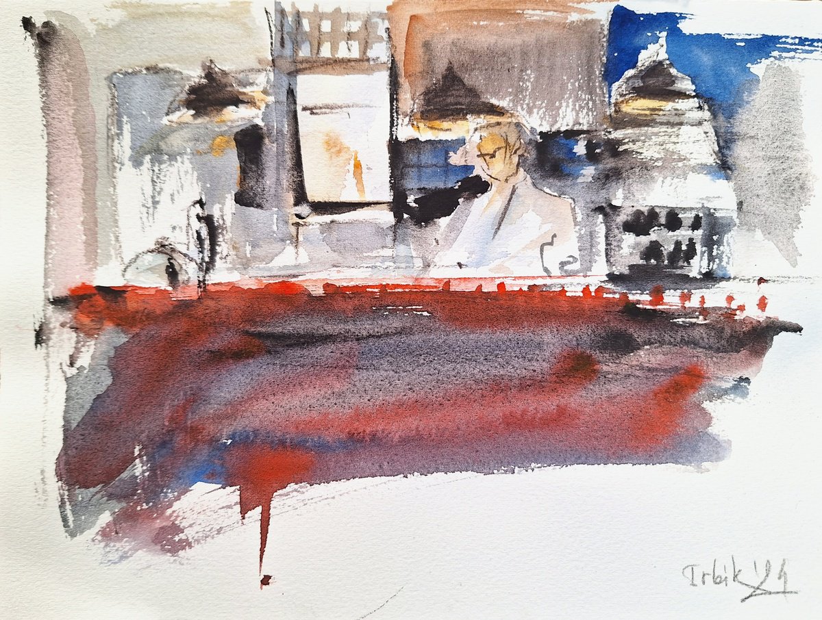 Jazz Night at the Bar life drawing by Irina Bibik-Chkolian