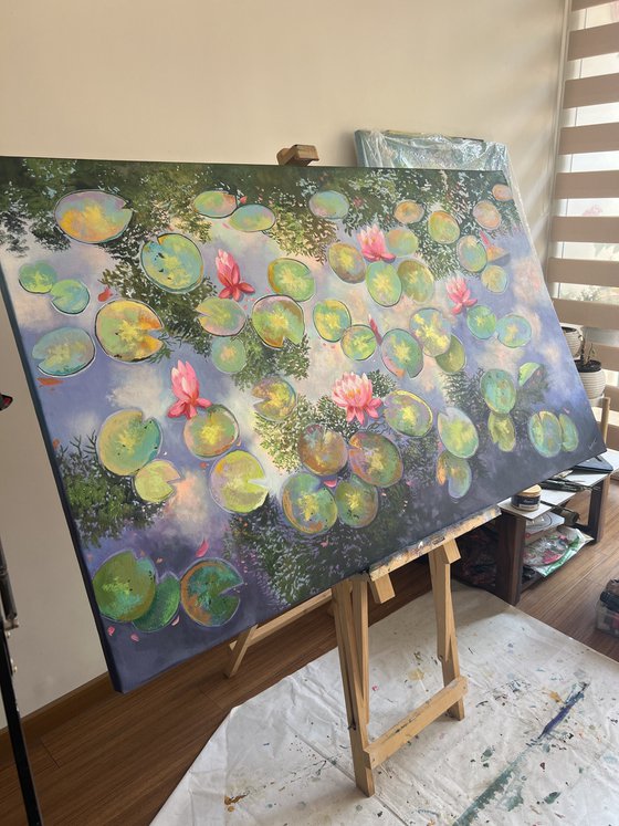 Awakening Heart! Water Lily pond painting