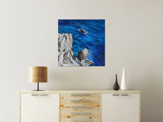 Nizza, Côte d'Azur AIVAZOVSKY INSPIRED NAUTICAL OIL ART OIL SEASCAPE LIVING ROOM WALL ART MARINE PAINTING, NAUTICAL ART