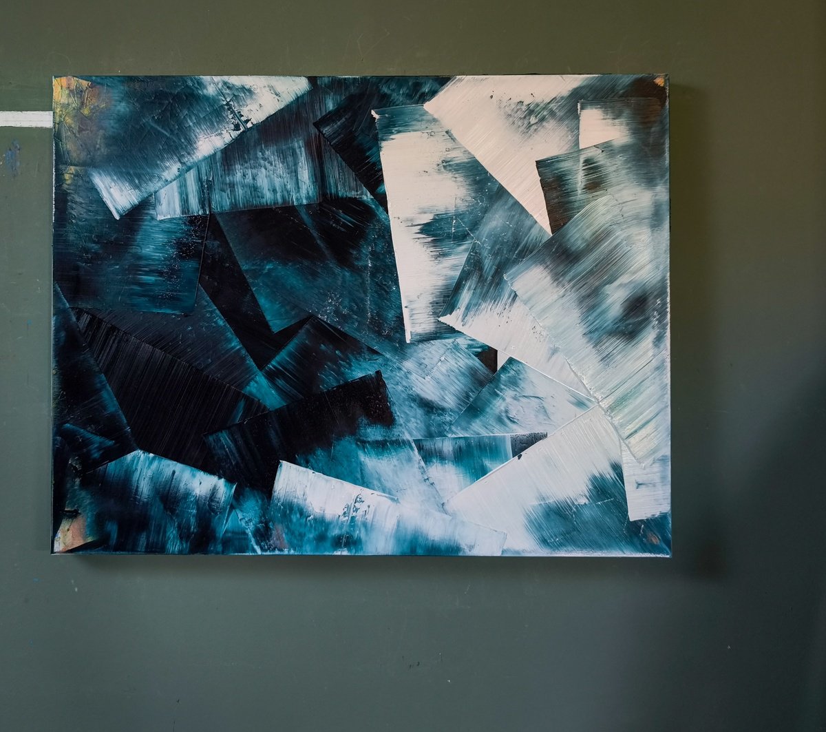 Abstract Painting By Giuseppe Pastore, 35 X 28, Nuvola Di Luce, Original Artwork