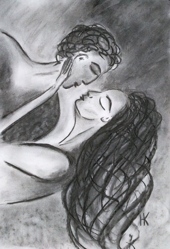 Couple Charcoal Art