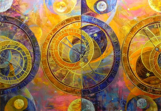 "Equinox" Diptych art Contemporary home decor.