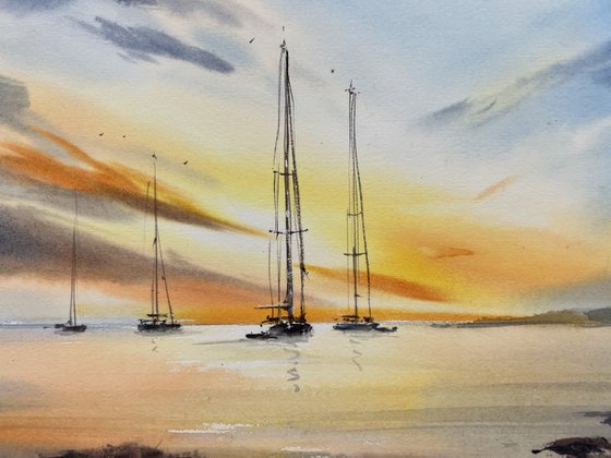 Yachts at sunset #20