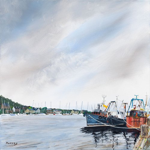 Tarbert Harbour Scottish Landscape Painting by Stephen Murray