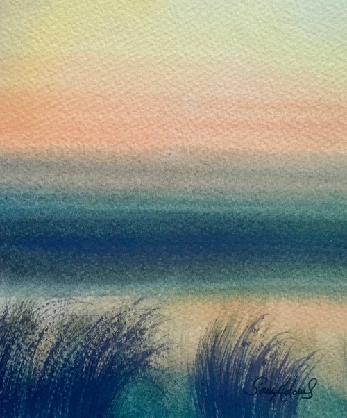 Little sea at sunset, Studland, South Dorset by Samantha Adams