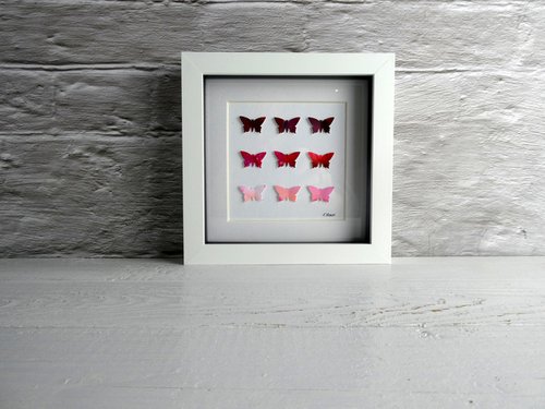 9 Red butterflies by Tracey Mason