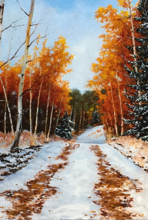 "The first snow in forest" by Oleg Baulin
