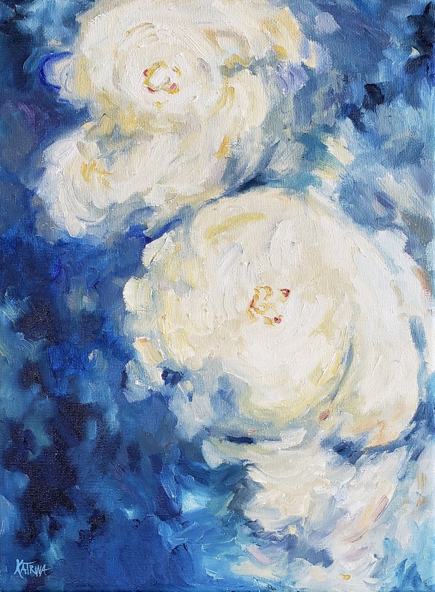 Impressionistic Botanical Oil Painting By Katrina Case, 9 X 12", Be At Peace, Original Artwork