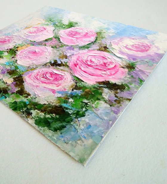 Roses Painting Bouquet Artwork Flower Wall Art