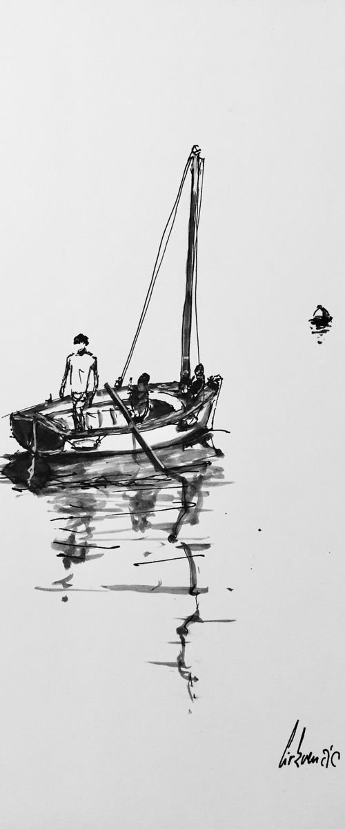 Friends on a sailing boat by Tihomir Cirkvencic