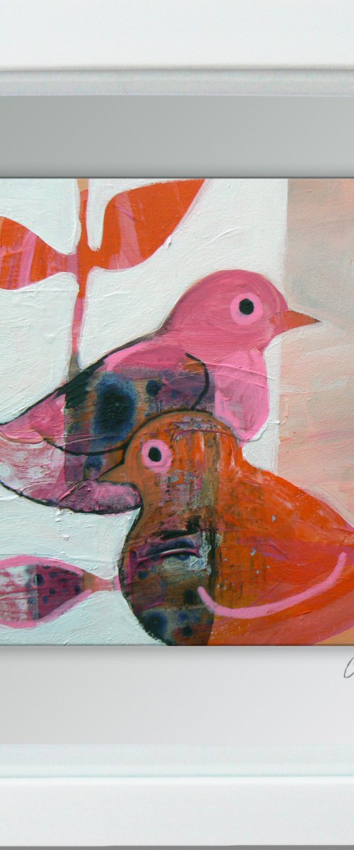 Framed ready to hang original painting - Fine feathered friends #8 by Carolynne Coulson