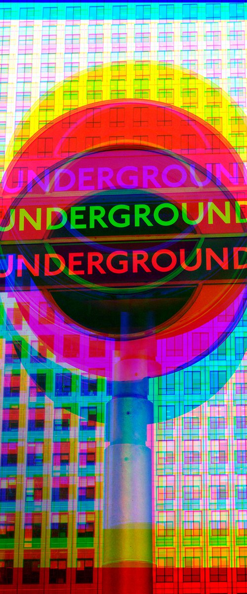 Canary Wharf Underground POP 1/20  12"X18" by Laura Fitzpatrick