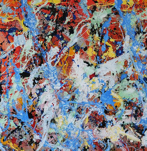 Acqua e fuoco Acrilico su tela 97x233cm by Antonino Puliafico