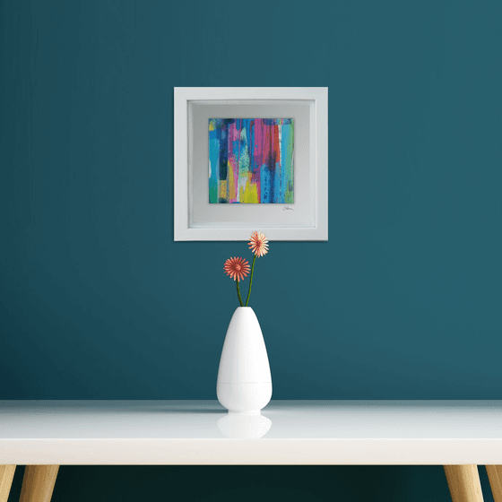 My rainbow-  Framed ready to hang original abstract