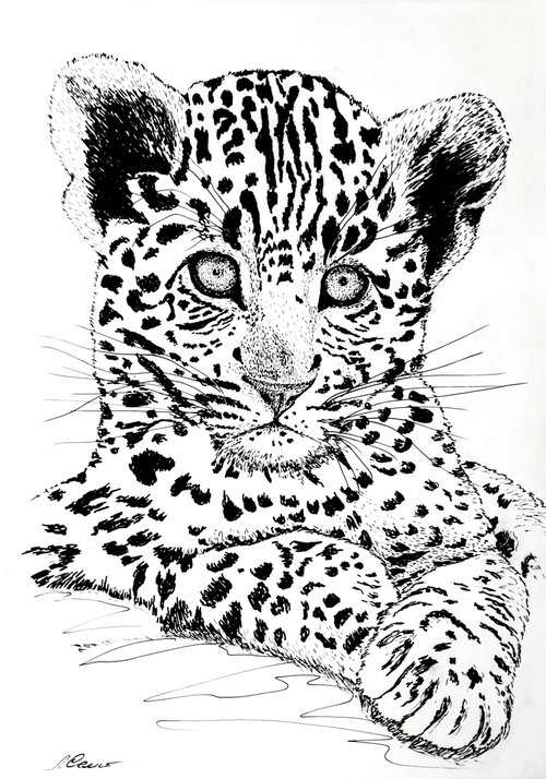 Leopard cub - Gift for animal lovers. by Liubov Samoilova