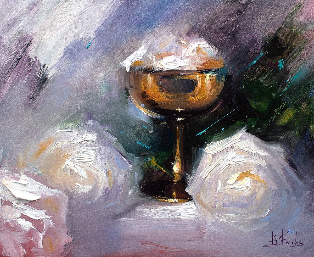The Grail and roses by Bozhena Fuchs