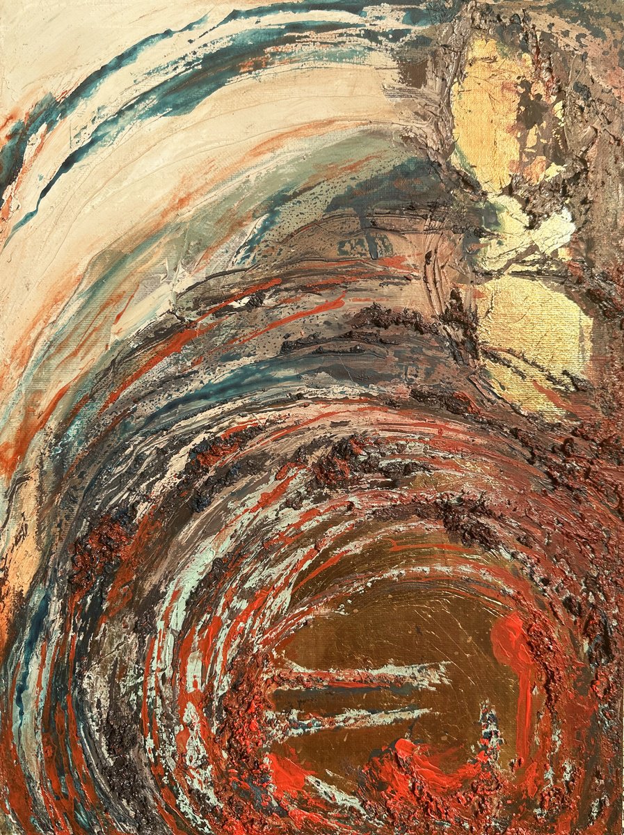 Abstract Painting By Narine Vardanyan, 12 X 16", Vortex Of Reverie, Original Artwork