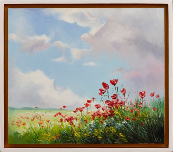 LANDSCAPE WITH POPPIES