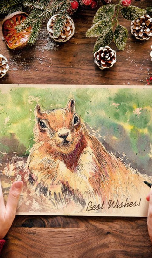 Red Squirrel Sunbathing by Asha Shenoy