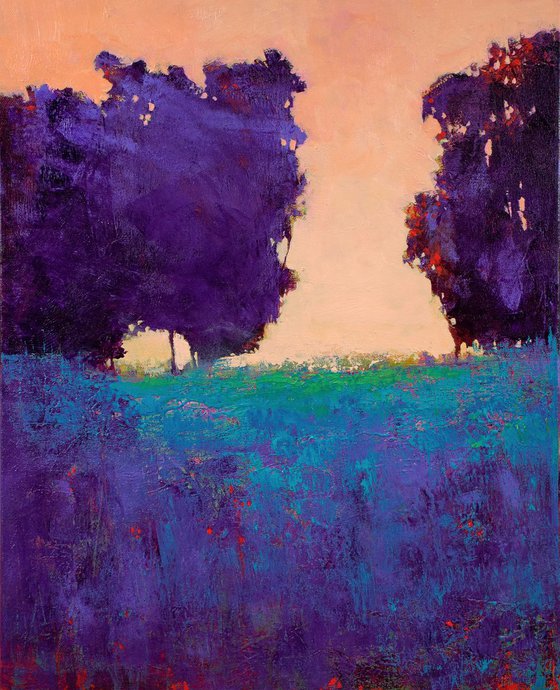 Violet Turquoise Landscapemodern landscape impressionist