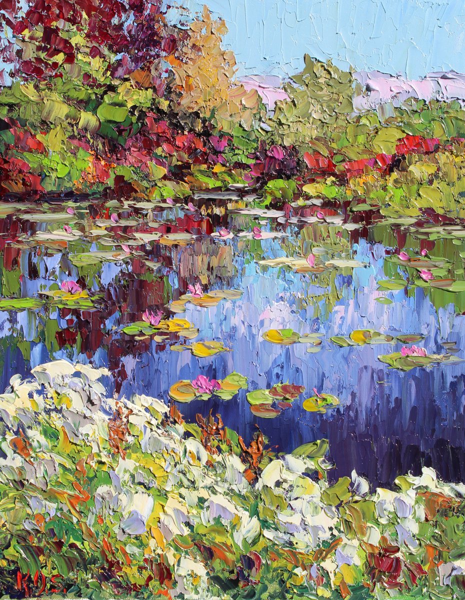 Impressionistic Landscape Oil Painting By Kristen Olson Stone, 11 X 14", Monet Is Smiling, Original Artwork