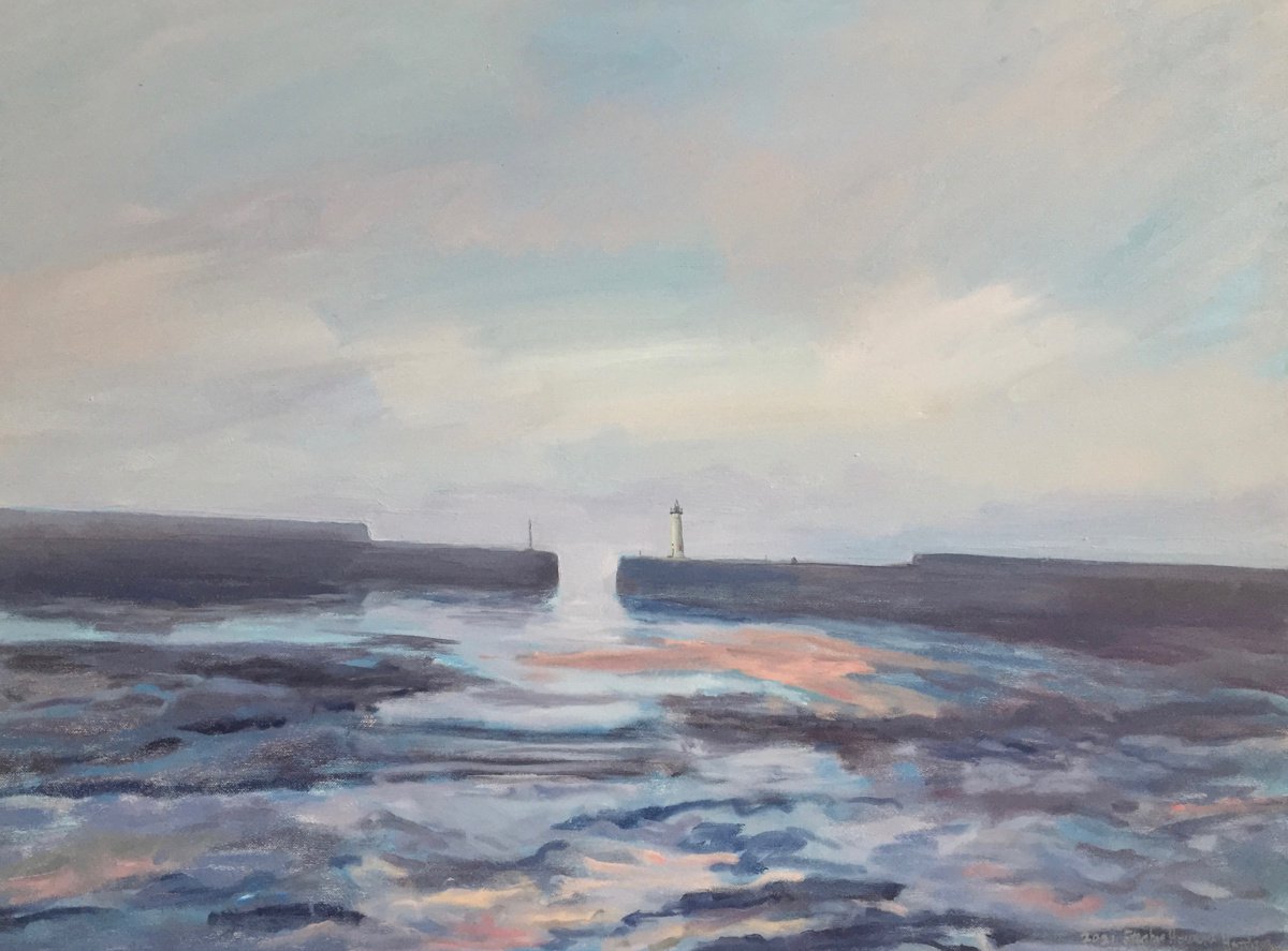 Impressionistic Landscape Oil Painting By Stephen Howard Harrison, 33 X 25", 