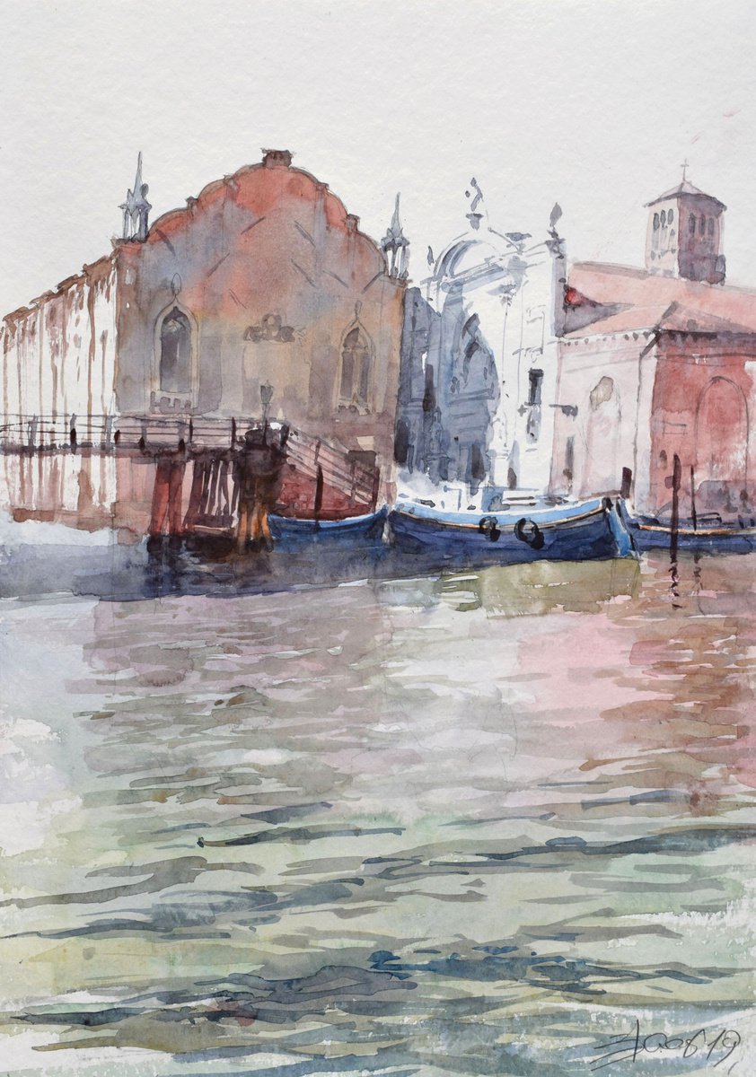 Chiesa misericordia, Venice by Goran Zigolic Watercolors