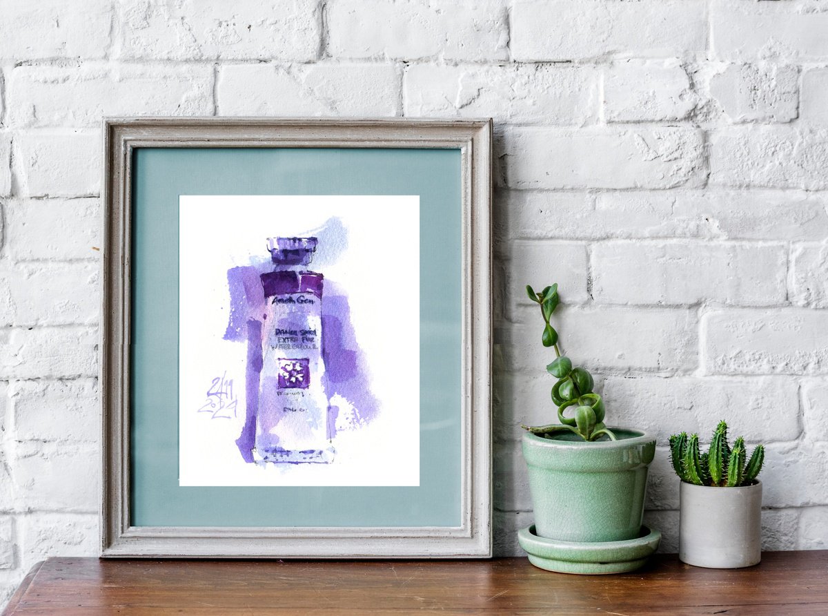 Amethyst. Tube of watercolour by Ksenia Selianko