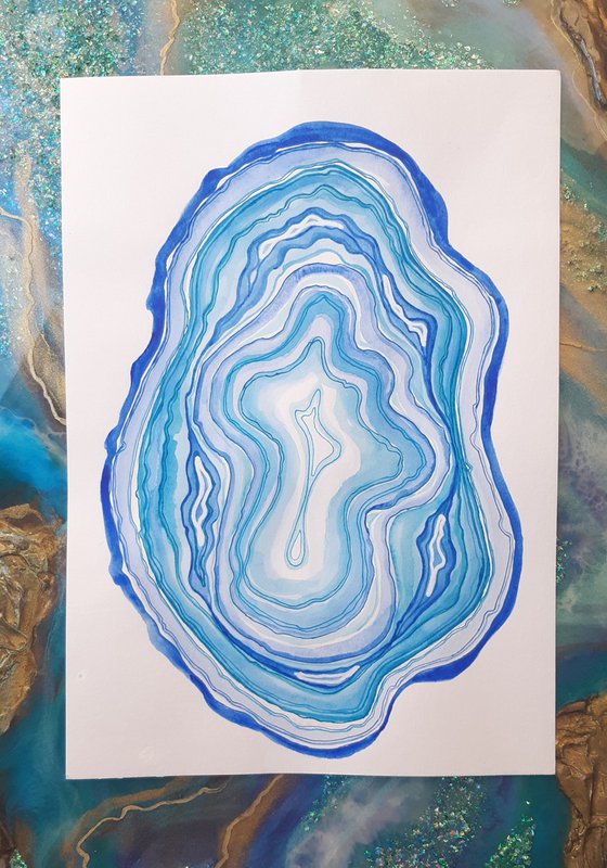 "Agate slises" set of 3 Paintings